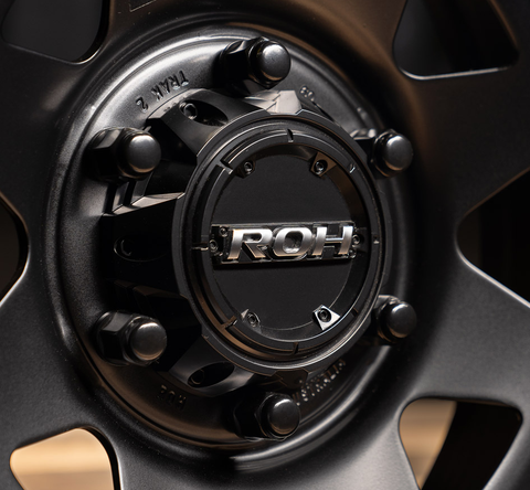 ROH Black Track Steel Wheel 2 Piece Black Centre Cap To Suit 5X150 PCD