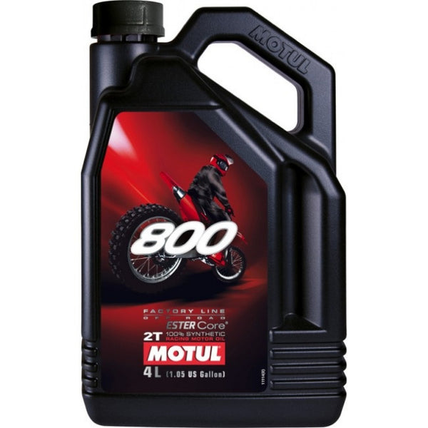 4 Litre Bottle Of Motul 800 2T Ester Synthetic 2 Stroke Oil – No Cams  Performance & Tyre Centre