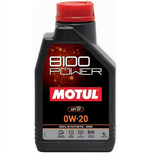1 Litre Bottle Of Motul 8100 Power 0W20 100% Synthetic