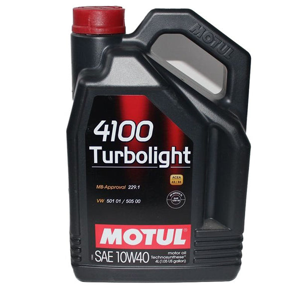 4 Litre Bottle Of Motul 4100 Turbolight 10W40 Oil