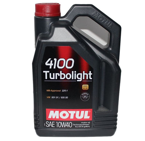 4 Litre Bottle Of Motul 4100 Turbolight 10W40 Oil