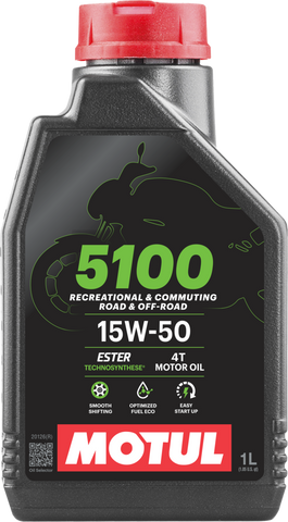 1 Litre Bottle Of Motul 5100 4 Stroke 15W50 Oil