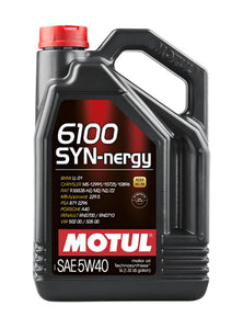 5 Litre Bottle Of Motul 6100 Syn-Nergy 5W40 Oil
