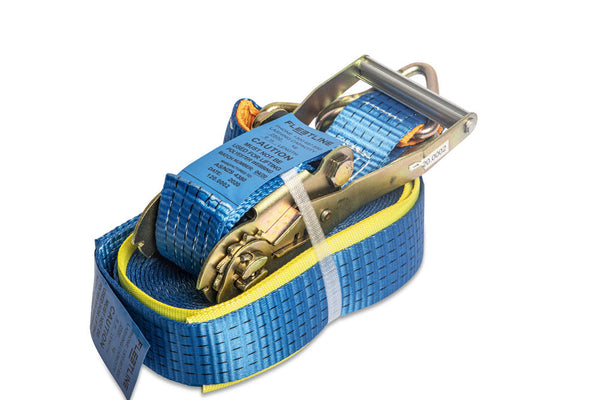 Fleetline 9m Commercial 2500kg Rachet Tie Down Strap Push Up / 50mm Wide -5 PACK