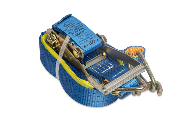 Fleetline 9m Commercial 2500kg Rachet Tie Down Strap Push Up / 50mm Wide -5 PACK