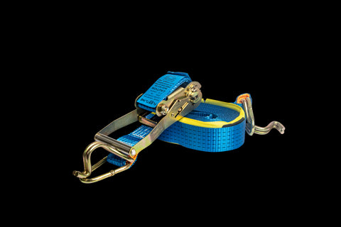 Fleetline 9m Commercial 2500kg Rachet Tie Down Strap Push Up / 50mm Wide -5 PACK