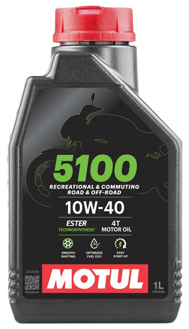 1 Litre Bottle Of Motul 5100 4 Stroke 10W40 Oil