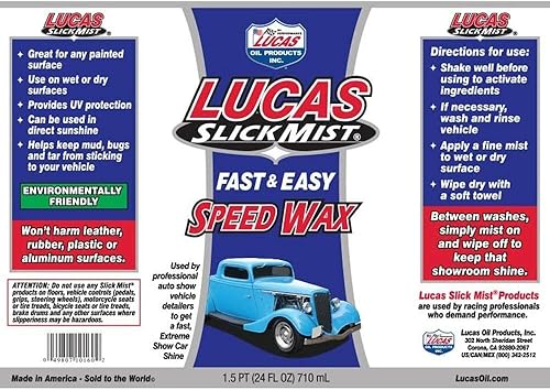 Lucas Oil Slick Mist fast & Easy Speed Wax - 24oz