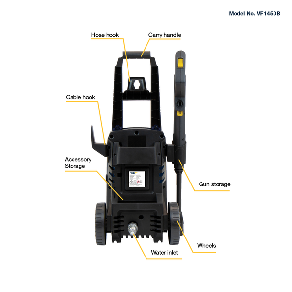 Vyking Force 1400W 1450PSI Water Blaster / Electric Pressure Washer