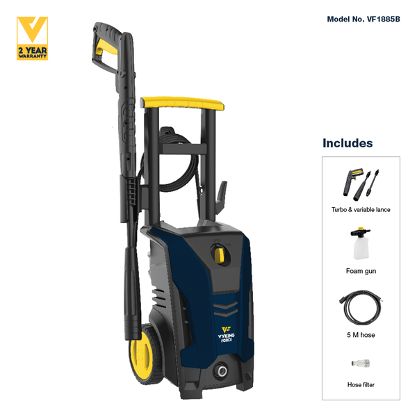 Vyking Force 1500W 1885PSI Water Blaster / Electric Pressure Washer