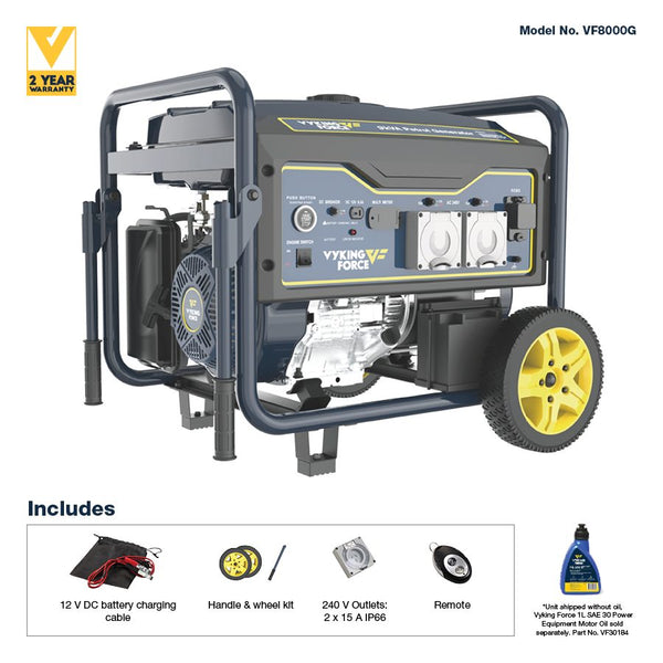 Vyking Force 9.0KVA 8000W Petrol Generator