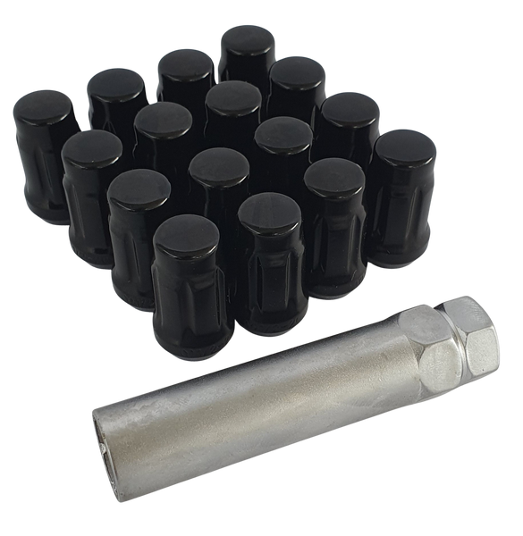 High Quality Black Painted Steel Spline Drive Wheel Nuts With Locking Key