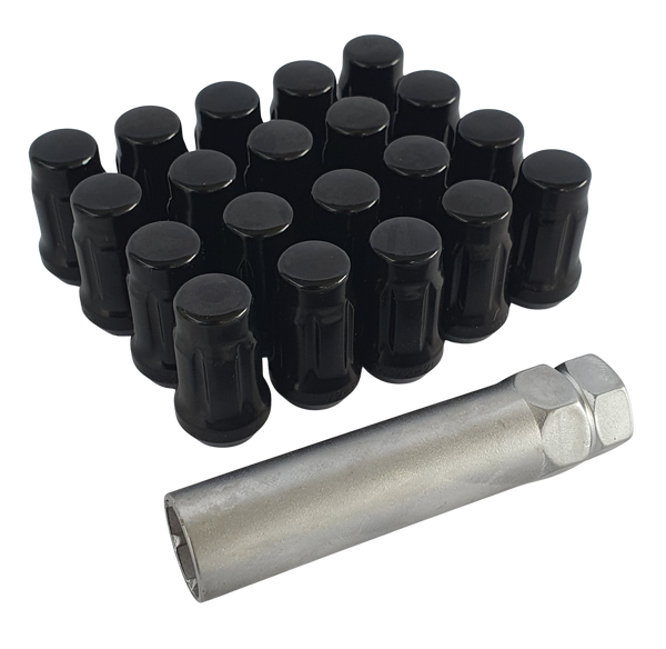 High Quality Black Painted Steel Spline Drive Wheel Nuts With Locking Key