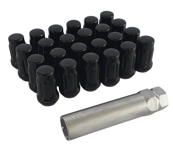 High Quality Black Painted Steel Spline Drive Wheel Nuts With Locking Key