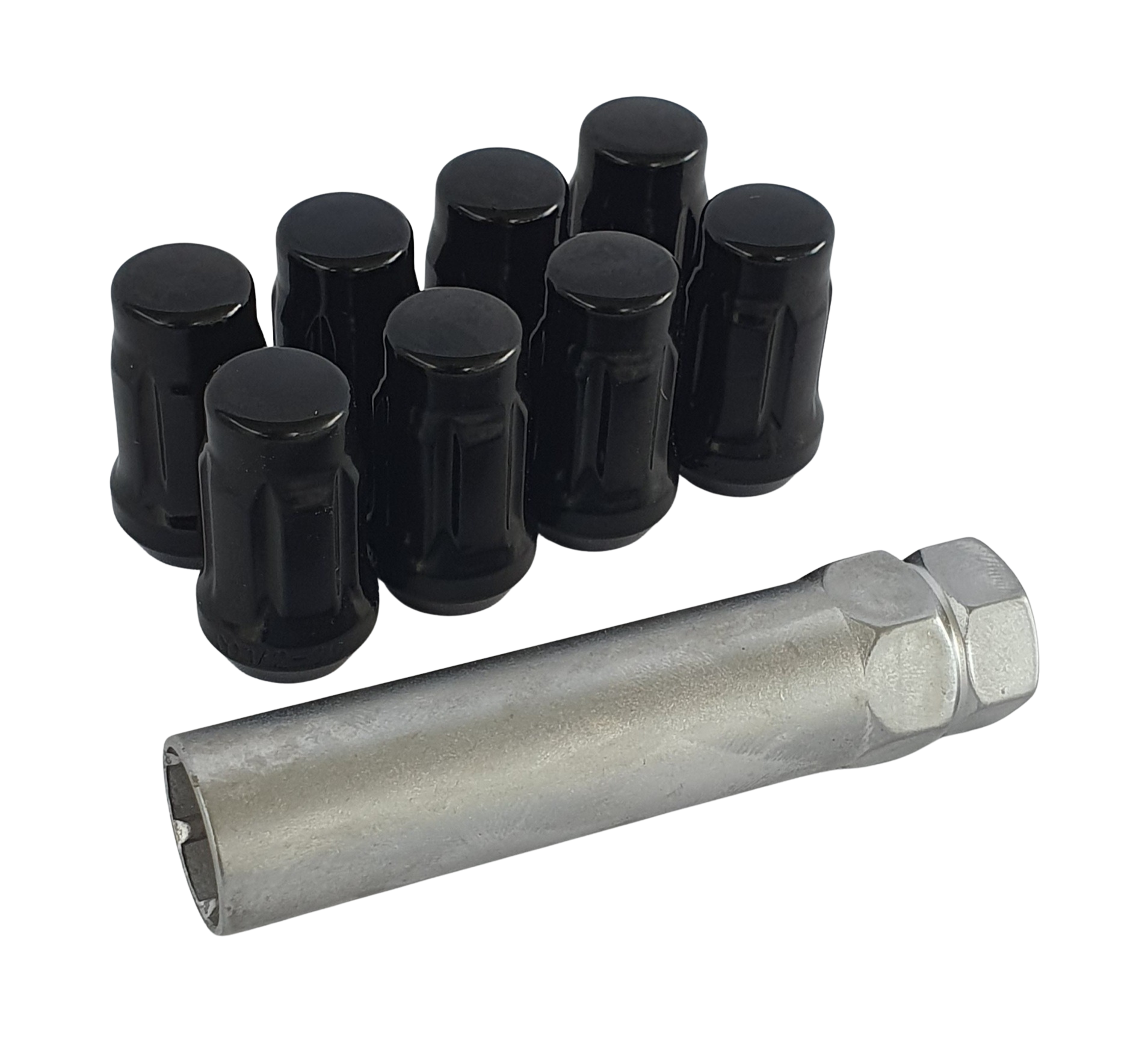 High Quality Black Painted Steel Spline Drive Wheel Nuts With Locking Key