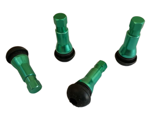 Set Of 4 Green Tyre Valve Stems & Caps