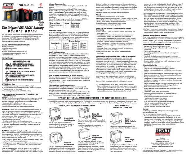 Optima Red Top 25 720Cca Dry Cell Battery