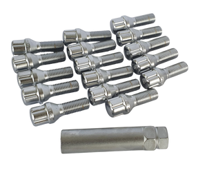 12X1.5 Spline Drive Bolt Kit Of 16 With Key For Early Mazda Rx (28mm Long)