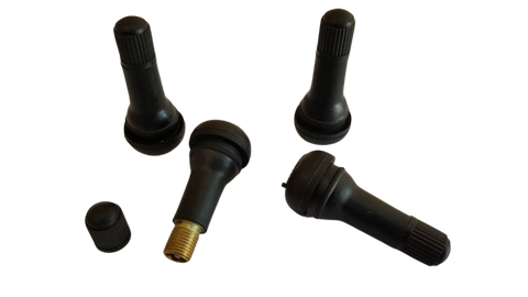 Set Of 4 Tr413 Standard Length Tyre Valve Stems & Caps