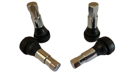 Set Of 4 Chrome Tyre Valve Stems & Caps