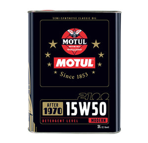 2 Litre Tin Of Motul 2100 15W50 Mineral Classic / Vintage Oil