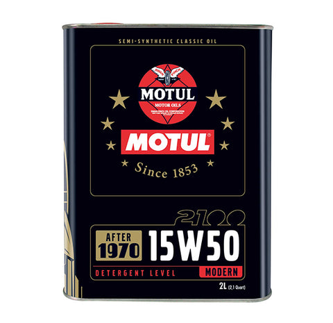 2 Litre Tin Of Motul 2100 15W50 Mineral Classic / Vintage Oil