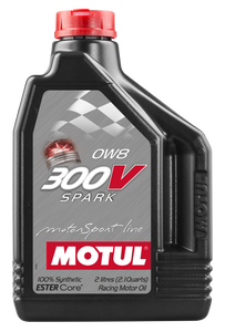 2 Litre Bottle Of Motul 300V Spark 0W8 Competition Motor Oil