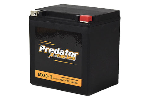 Predator X Series MX30-3 440CCA 30AH Performance AGM Motorcycle & Jetski Battery