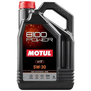 5 Litre Bottle Of Motul 8100 Power 5W30 100% Synthetic Oil